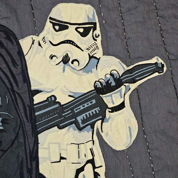 Pottery Barn Star Wars Darth Vader Storm Trooper Twin Quilt Comforter 2012 86x68 - Picture 5 of 13